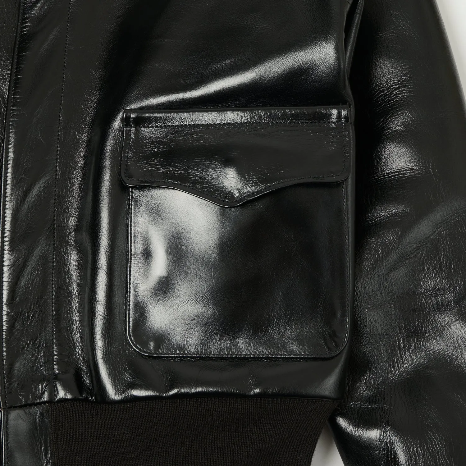 Buzz Rickson's x William Gibson A-2 Rough Wear Leather Flight Jacket - Black sold by Son of a Stag product image thumbnail 4