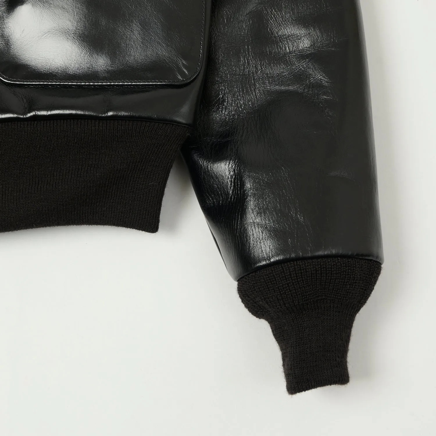 Buzz Rickson's x William Gibson A-2 Rough Wear Leather Flight Jacket - Black sold by Son of a Stag product image thumbnail 5