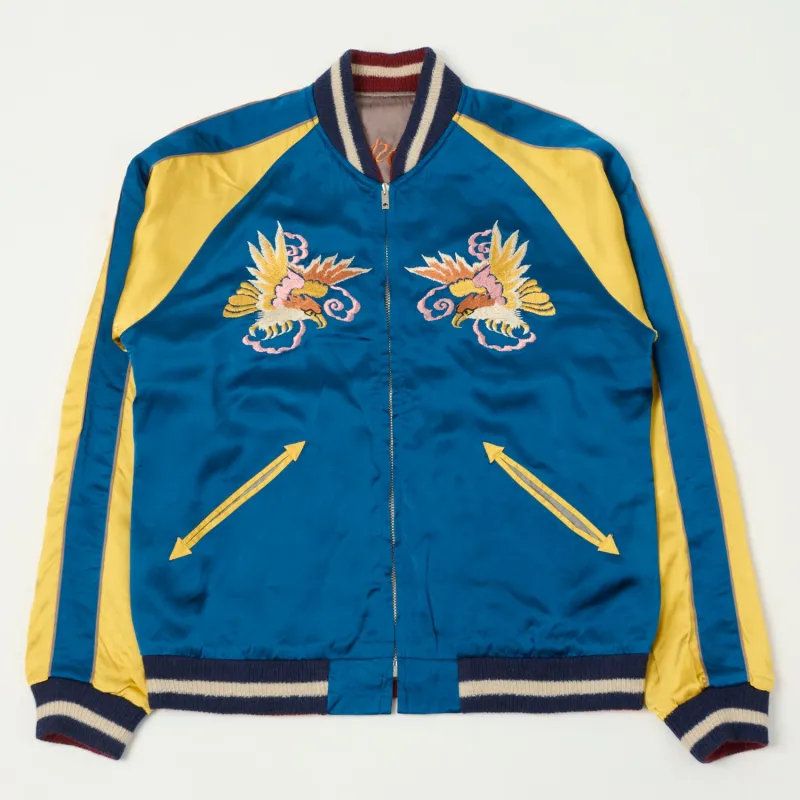 Tailor Toyo x Kosho & Co. Special Edition Reversible 'Sukajan' Souvenir Jacket - Blue sold by Son of a Stag