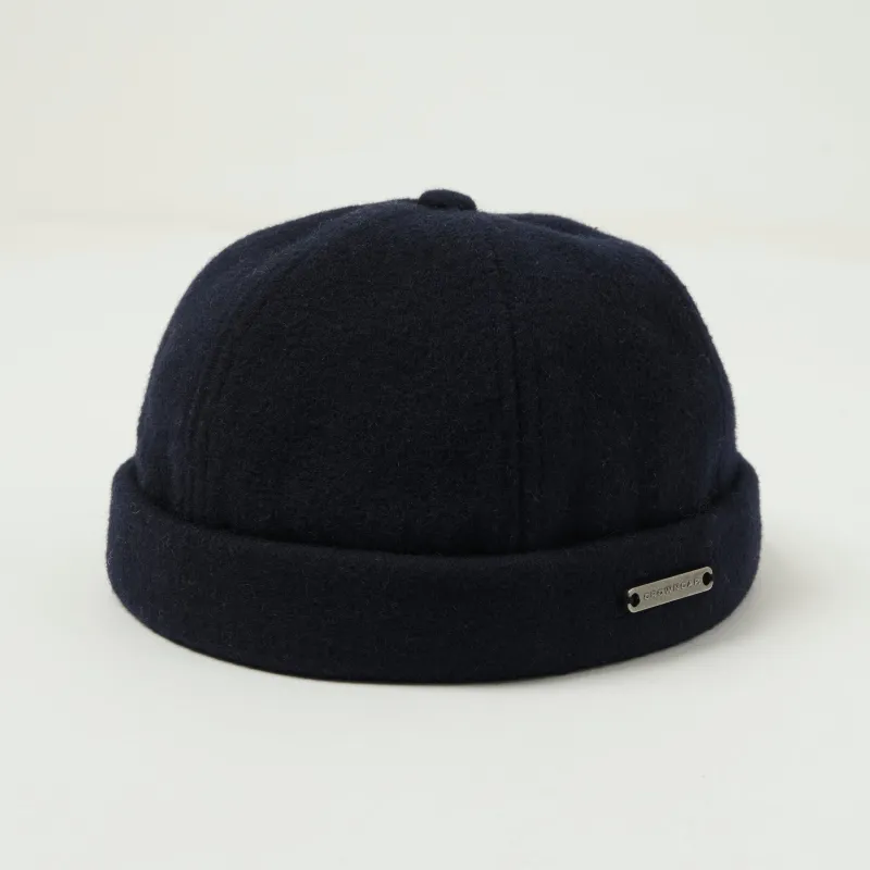 Crown Cap 1-011F Melton Wool Beanie Cap - Navy sold by Son of a Stag