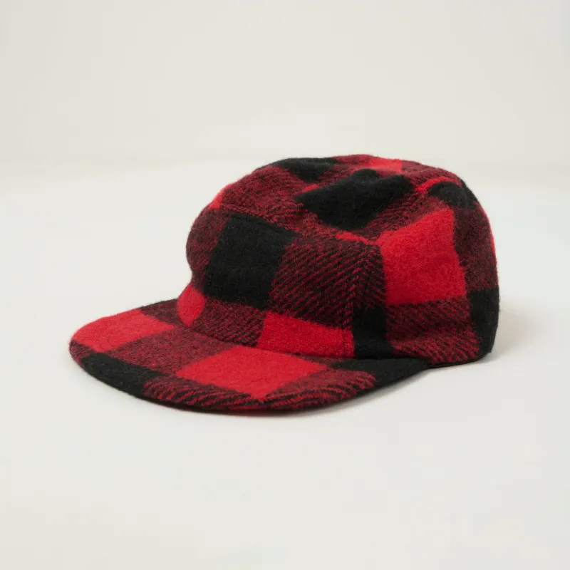 Crown Cap 1-149 Buffalo Check Five Panel Cap - Red/Black sold by Son of a Stag