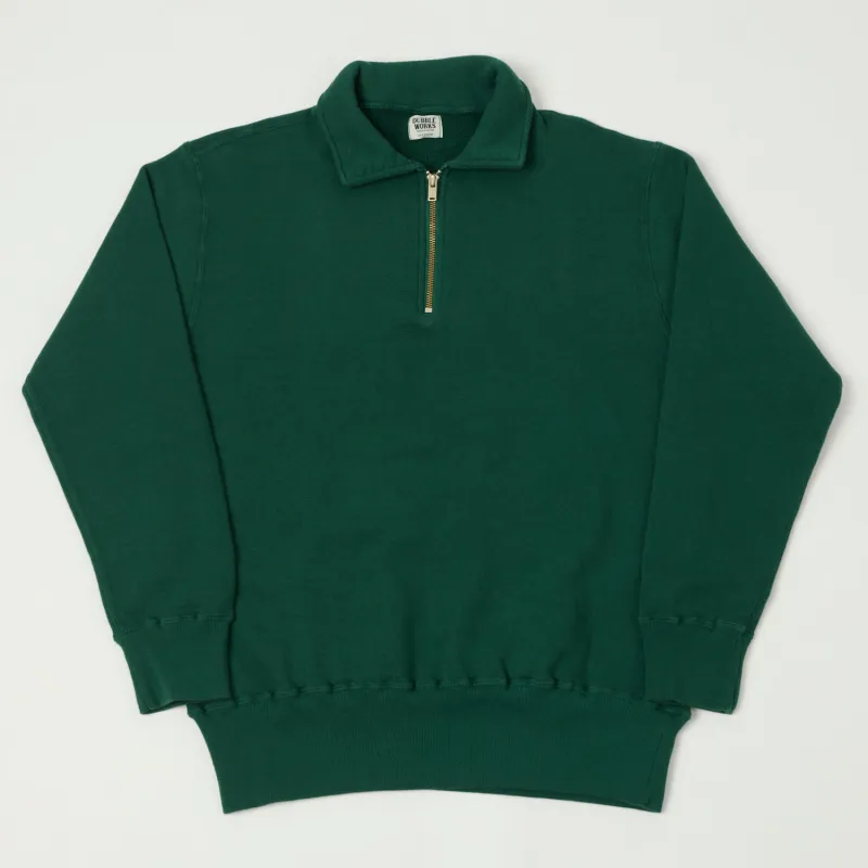 Dubbleworks Tsuriami Quarter Zip Sweatshirt - Green sold by Son of a Stag