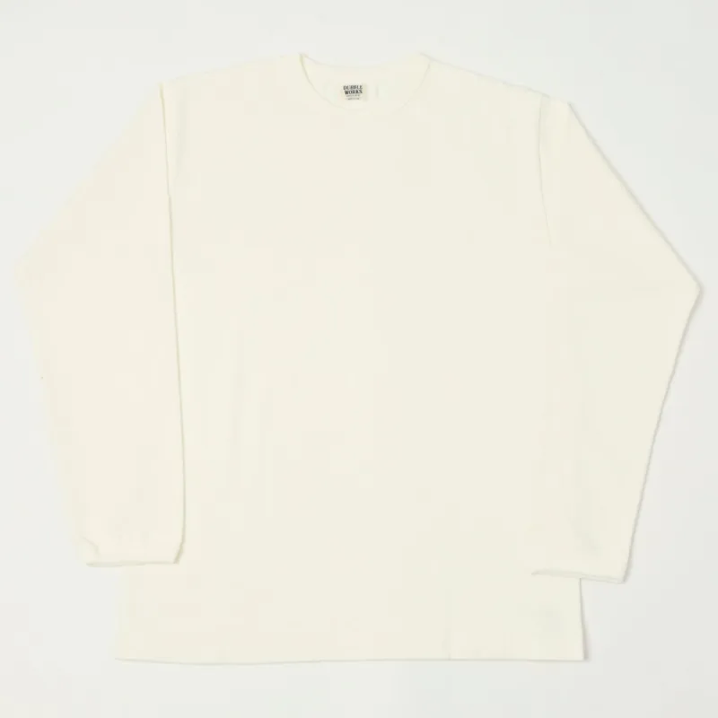 Dubbleworks Heavy Fabric Long Sleeve Tee - Off White sold by Son of a Stag