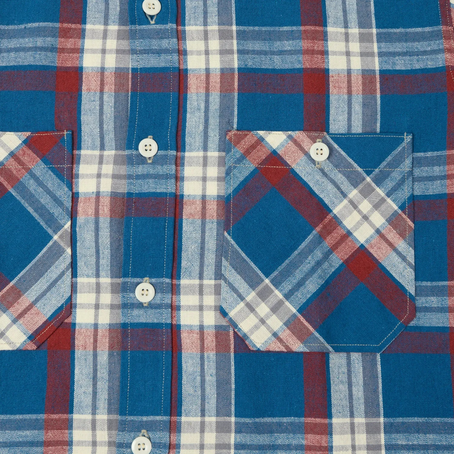 Warehouse & Co 3055 Duck Digger Plaid Work Shirt - Blue sold by Son of a Stag product image thumbnail 4