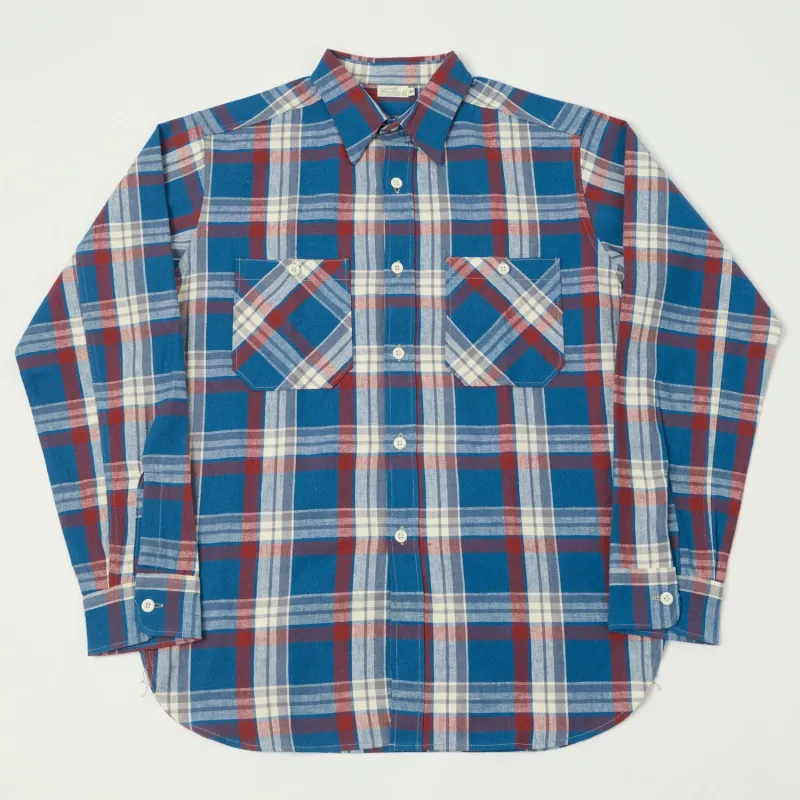Warehouse & Co 3055 Duck Digger Plaid Work Shirt - Blue sold by Son of a Stag