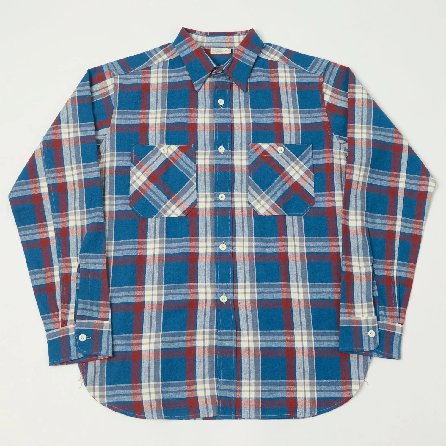 Warehouse & Co 3055 Duck Digger Plaid Work Shirt - Blue sold by Son of a Stag