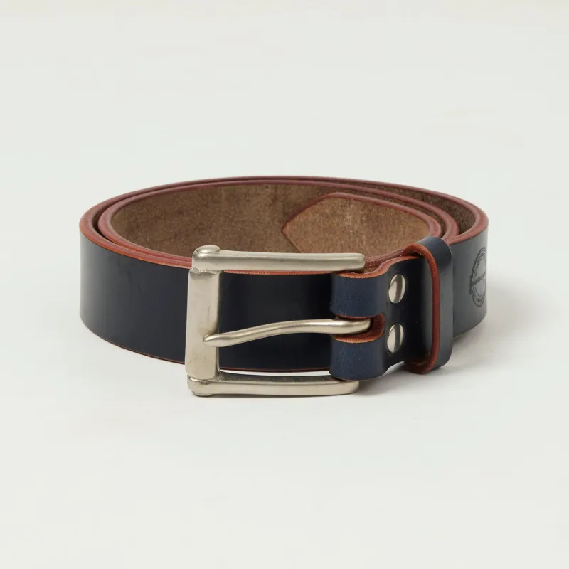 Barnes & Moore Garrison Belt - Indigo/Nickel sold by Son of a Stag