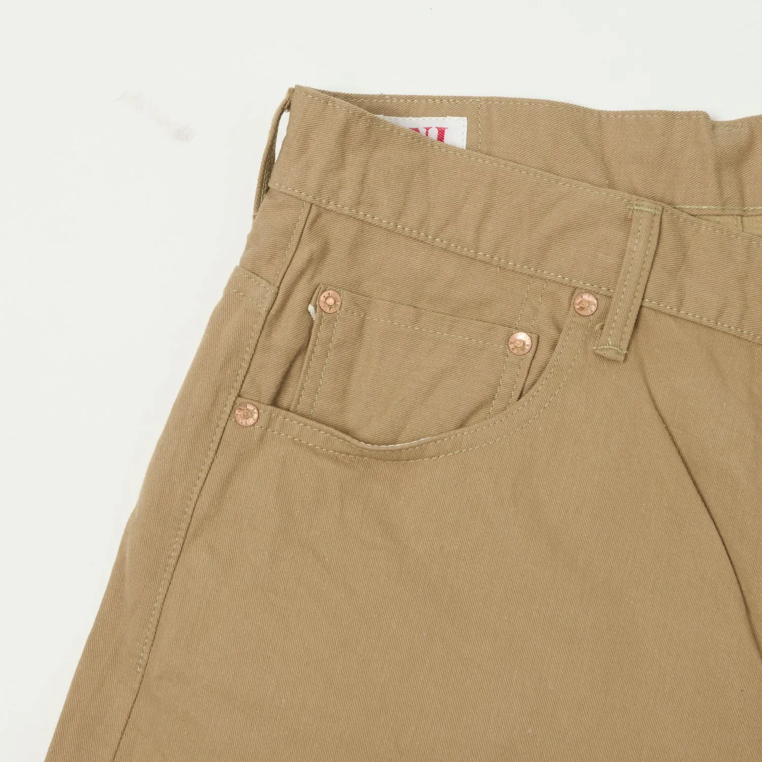 ONI Denim 022-SCKB 9.5oz Selvedge Chambray Wide Straight Chino - Khaki Beige sold by Son of a Stag product image thumbnail 4