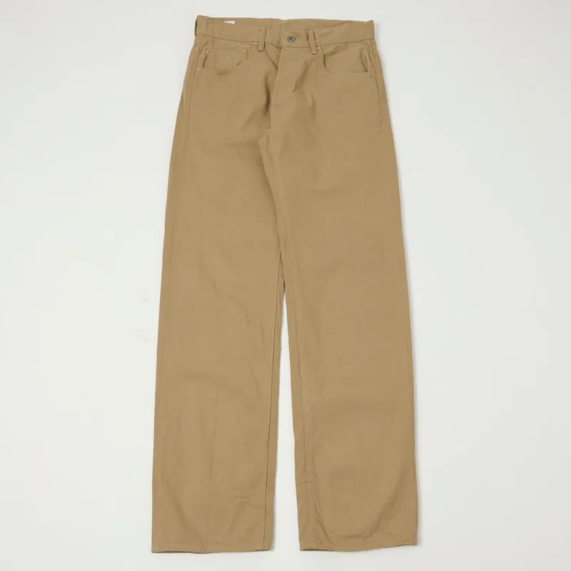 ONI Denim 022-SCKB 9.5oz Selvedge Chambray Wide Straight Chino - Khaki Beige sold by Son of a Stag