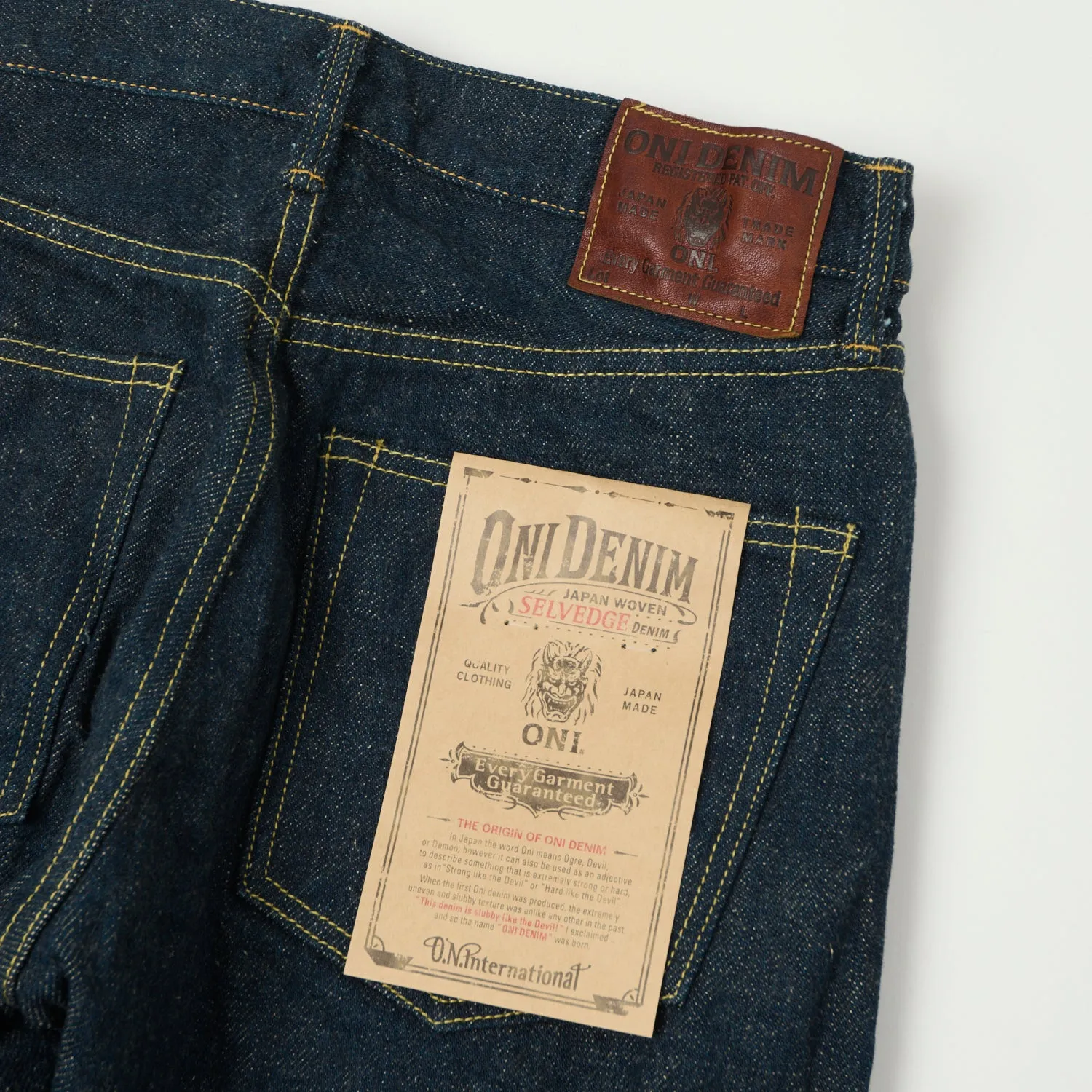 ONI Denim 246ZR-ECRU 'Secret Denim Ecru Weft' 20oz Relaxed Tapered Jean - One Wash sold by Son of a Stag product image thumbnail 2