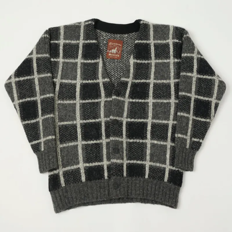 Monitaly 'Alpaguan' Plaid Alpaca Cardigan - Black sold by Son of a Stag