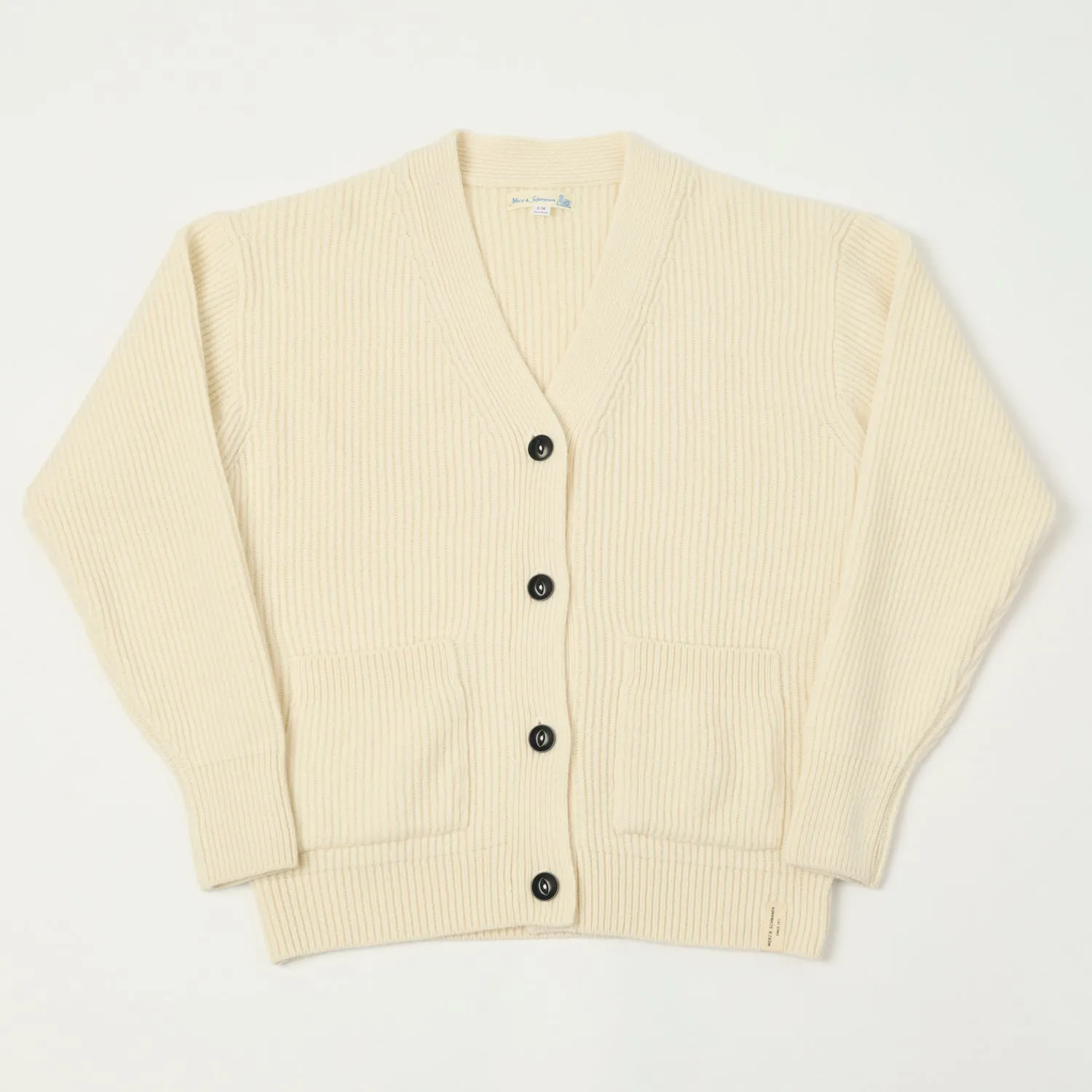Merz b. Schwanen 'Good Basics' Merino Wool Cardigan - Nature sold by Son of a Stag