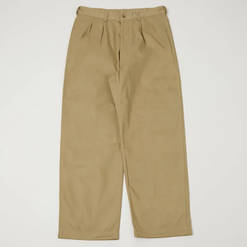 Spellbound Double Pleat French Trousers - Khaki Beige sold by Son of a Stag