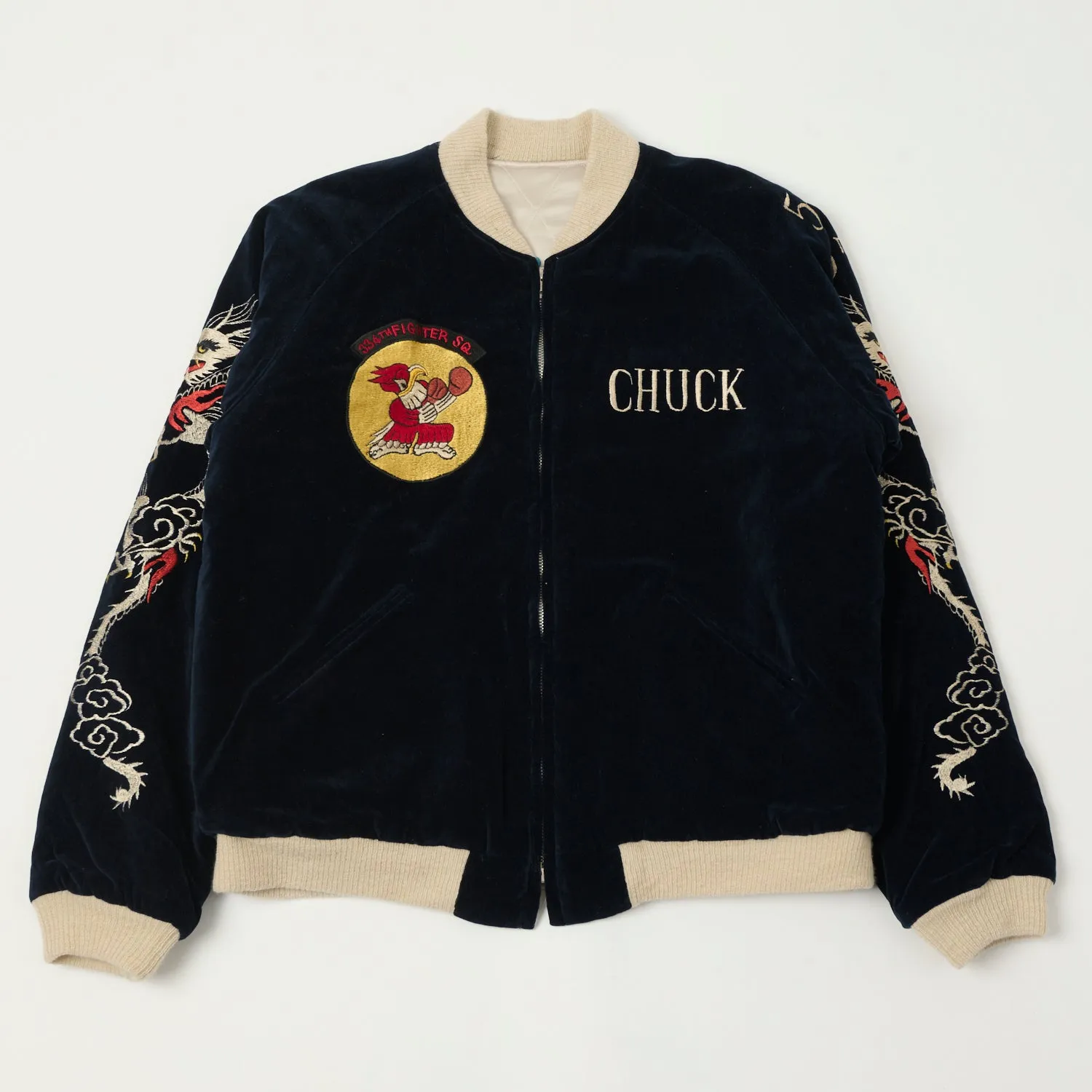 Buzz Rickson's x Kosho & Co. Reversible Velvet 'Sukajan' Souvenir Jacket - Navy sold by Son of a Stag