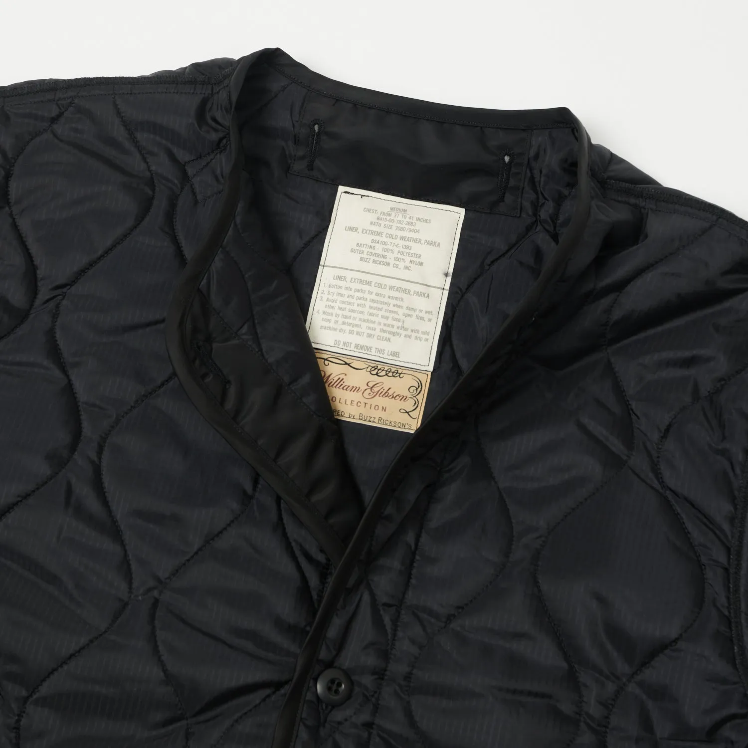 Buzz Rickson's x William 'Extreme Cold Weather' Liner Jacket - Black sold by Son of a Stag product image thumbnail 2