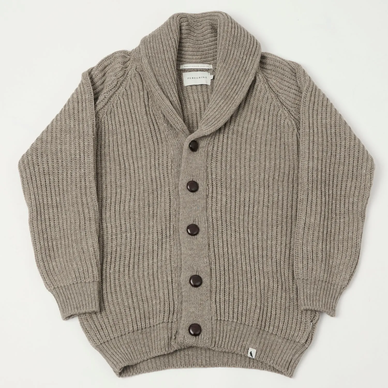 Peregrine Wilkinson Shawl Collar Cardigan - Oak sold by Son of a Stag