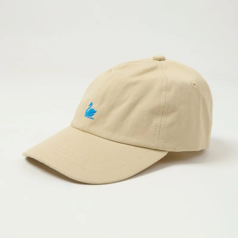 Merz b. Schwanen 'Good Basics' Swan Logo Cap - Light Khaki sold by Son of a Stag