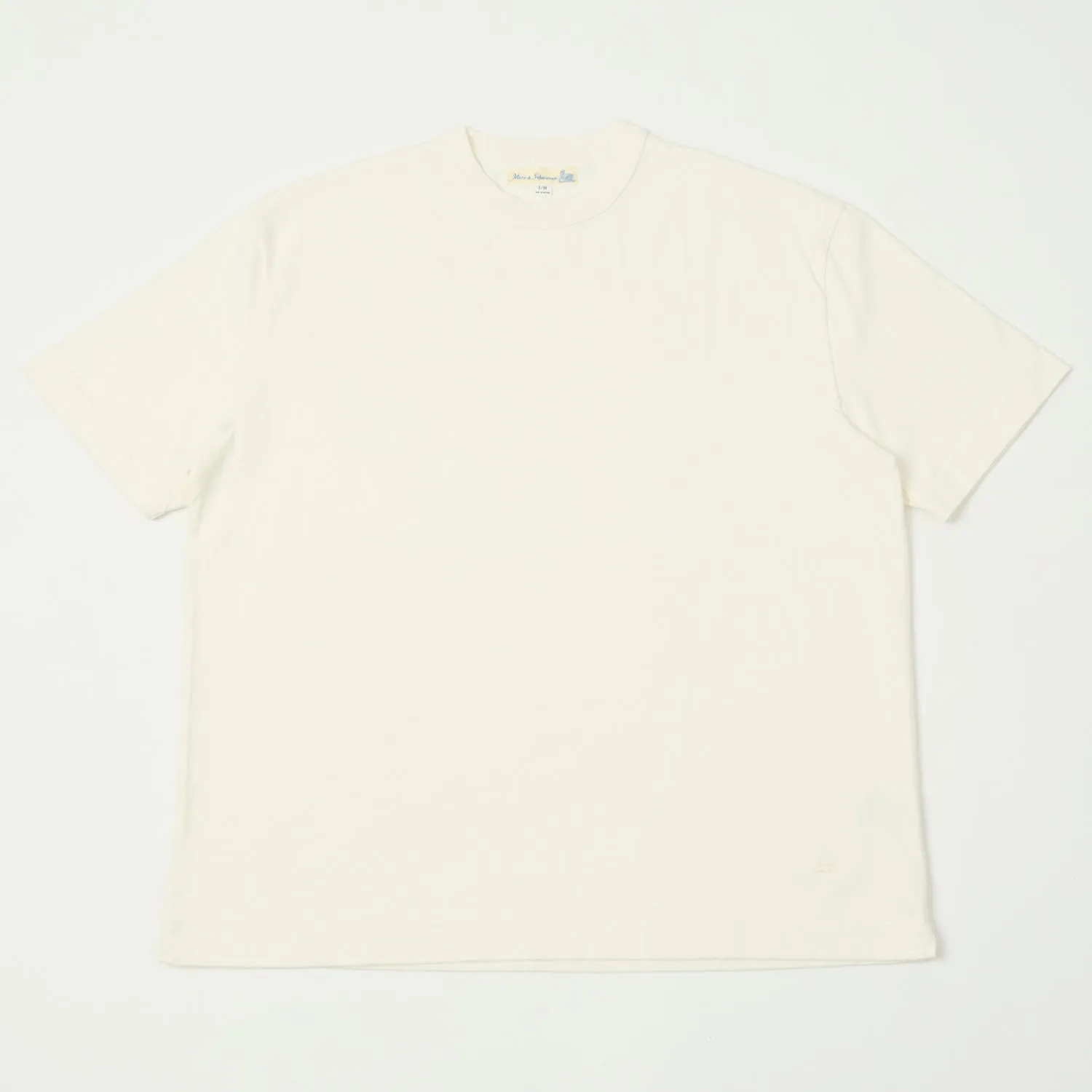 Merz b. Schwanen 'Good Basics' Boxy Cropped T-Shirt - White sold by Son of a Stag