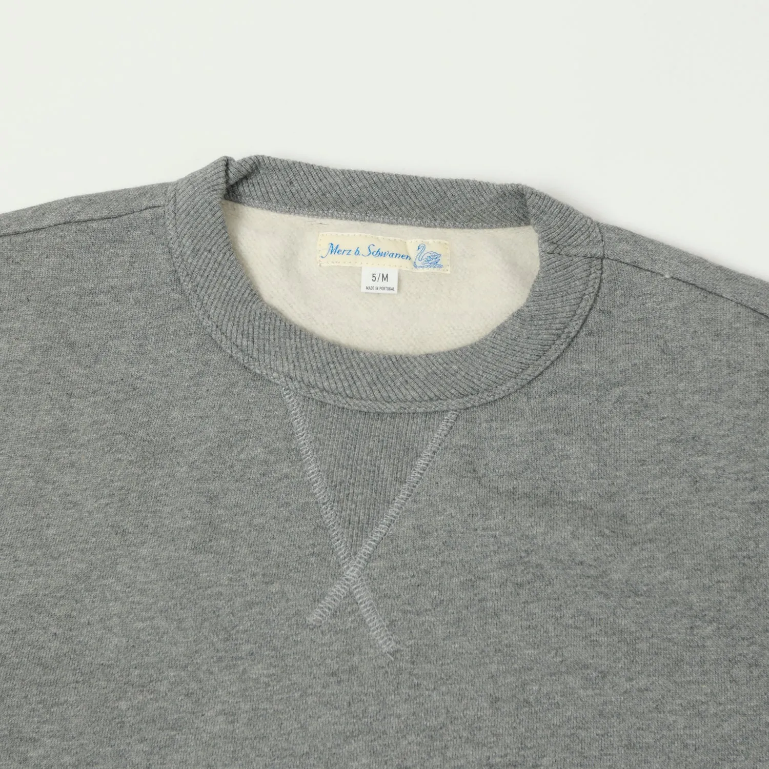 Merz b. Schwanen 'Good Basics' Athletic Sweatshirt - Grey Melange sold by Son of a Stag product image thumbnail 2