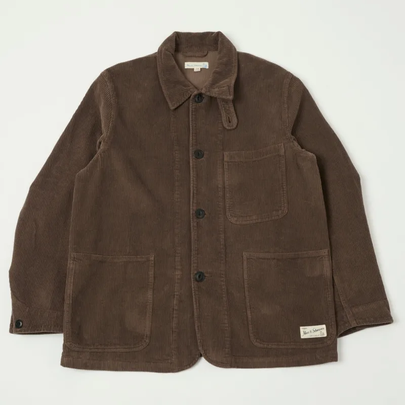 Merz b. Schwanen 'Good Basics' Corduroy Chore Jacket - Chocolate sold by Son of a Stag