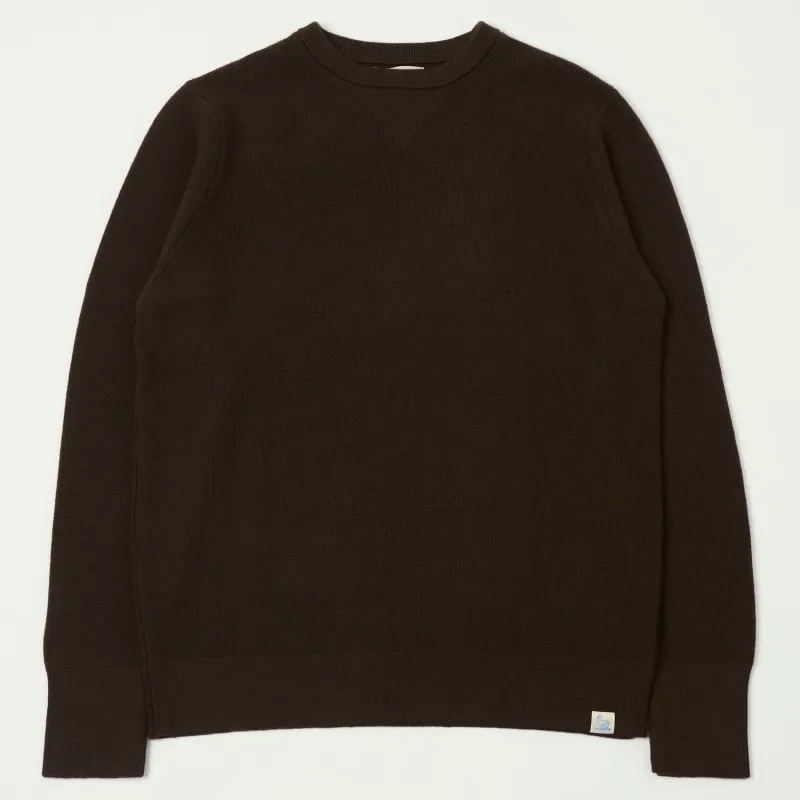 Merz b. Schwanen 'Good Basics' Ribbed Merino Wool Pullover - Coffee sold by Son of a Stag