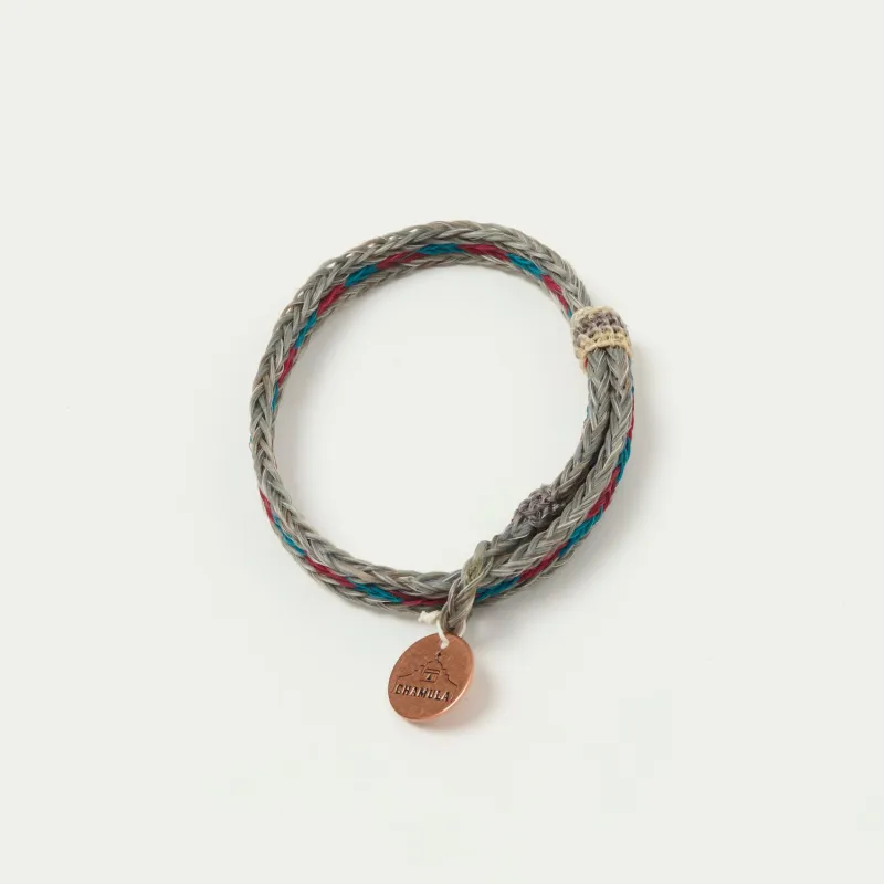 Chamula Braided Horsehair Bracelet - Grey/Blue/Red sold by Son of a Stag