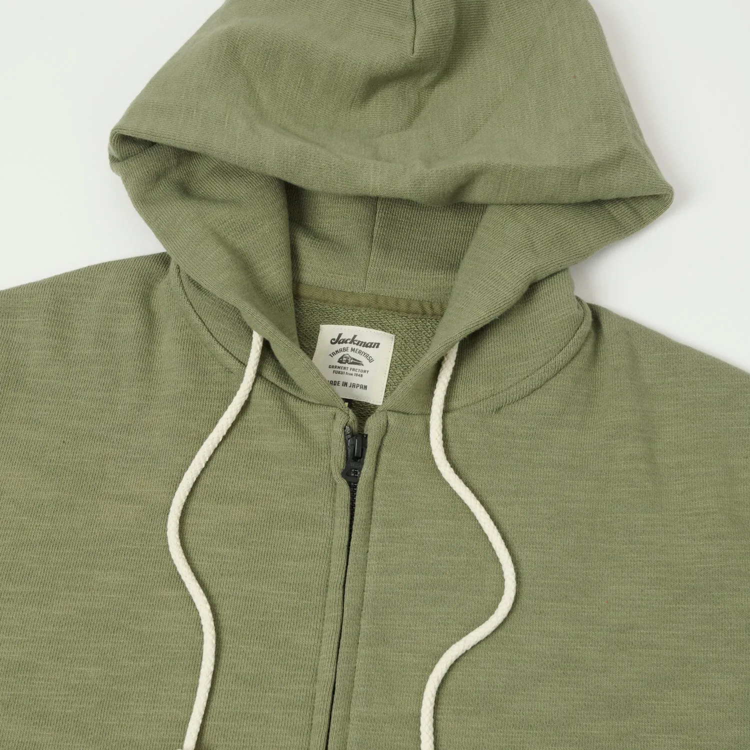 Jackman GG Zip Through Sweat Parka - Olive sold by Son of a Stag product image thumbnail 2