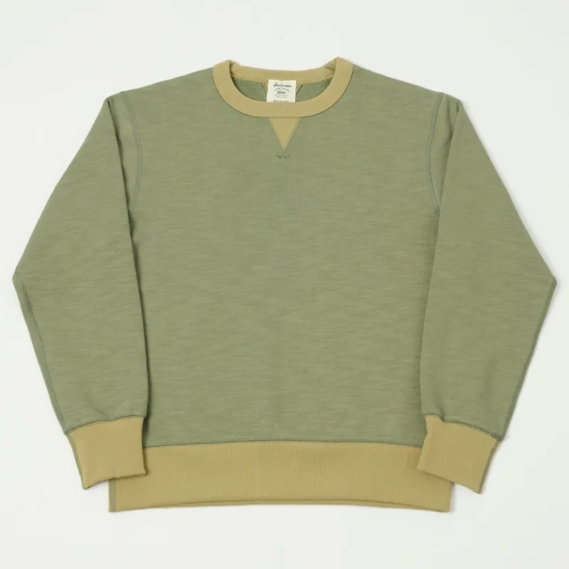 Jackman GG Crewneck Sweatshirt - Olive/Ocher sold by Son of a Stag