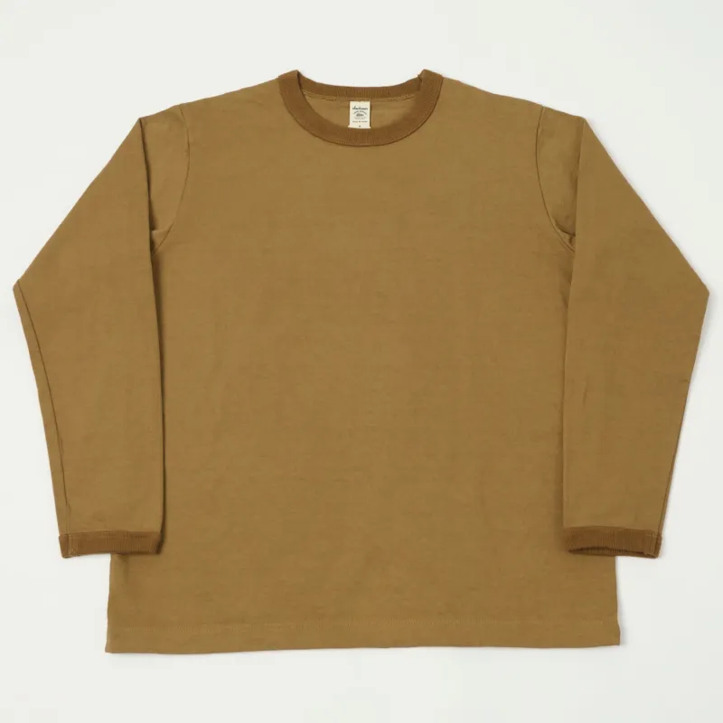 Jackman Long Sleeve Dotsume T-Shirt - Bronze sold by Son of a Stag