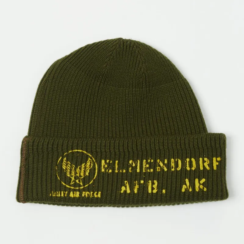 Buzz Rickson's 'Elmendorf' A-4 Knit Cap - Olive sold by Son of a Stag