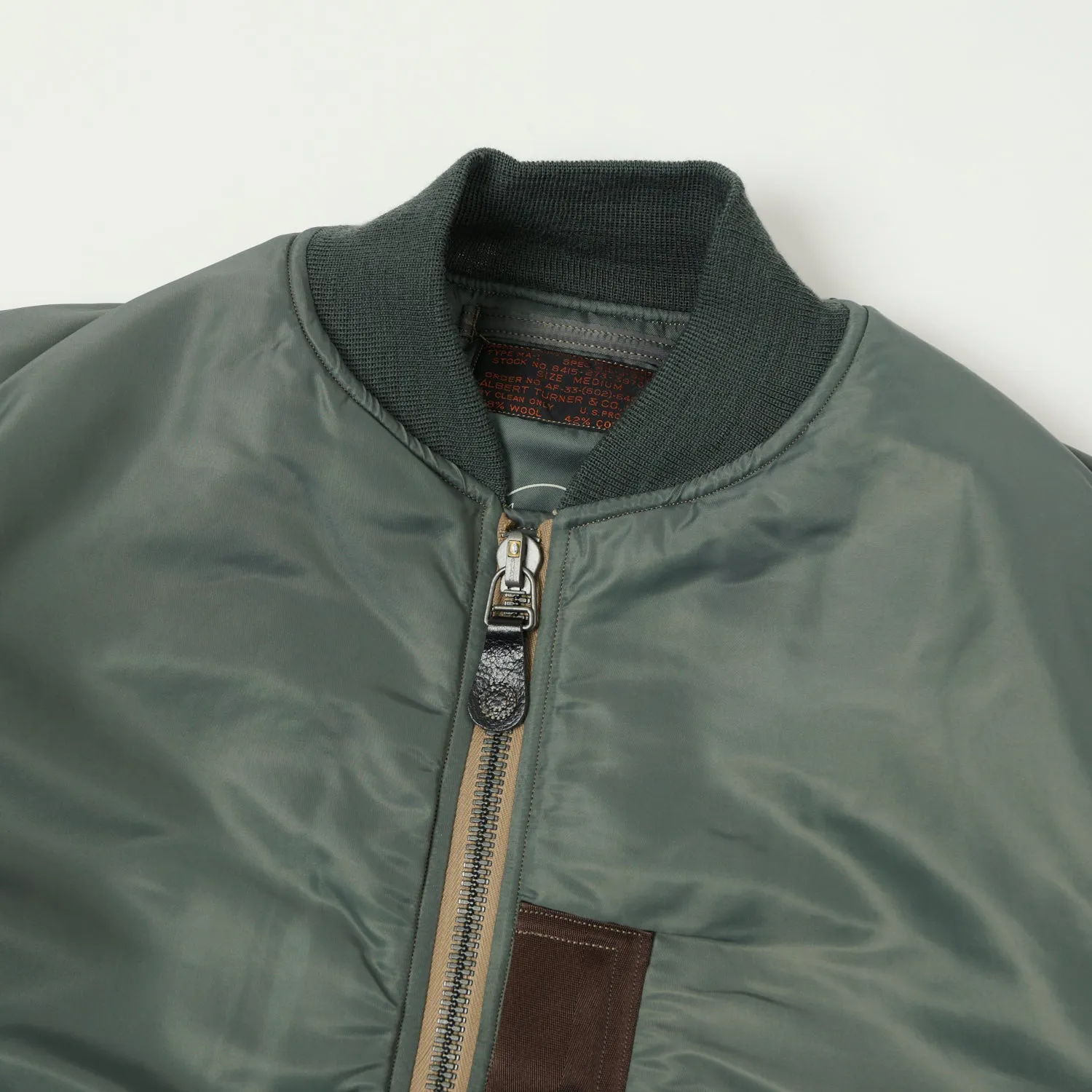 Buzz Rickson's MA-1 'Albert Turner & Co' Flight Jacket - Olive sold by Son of a Stag product image thumbnail 2