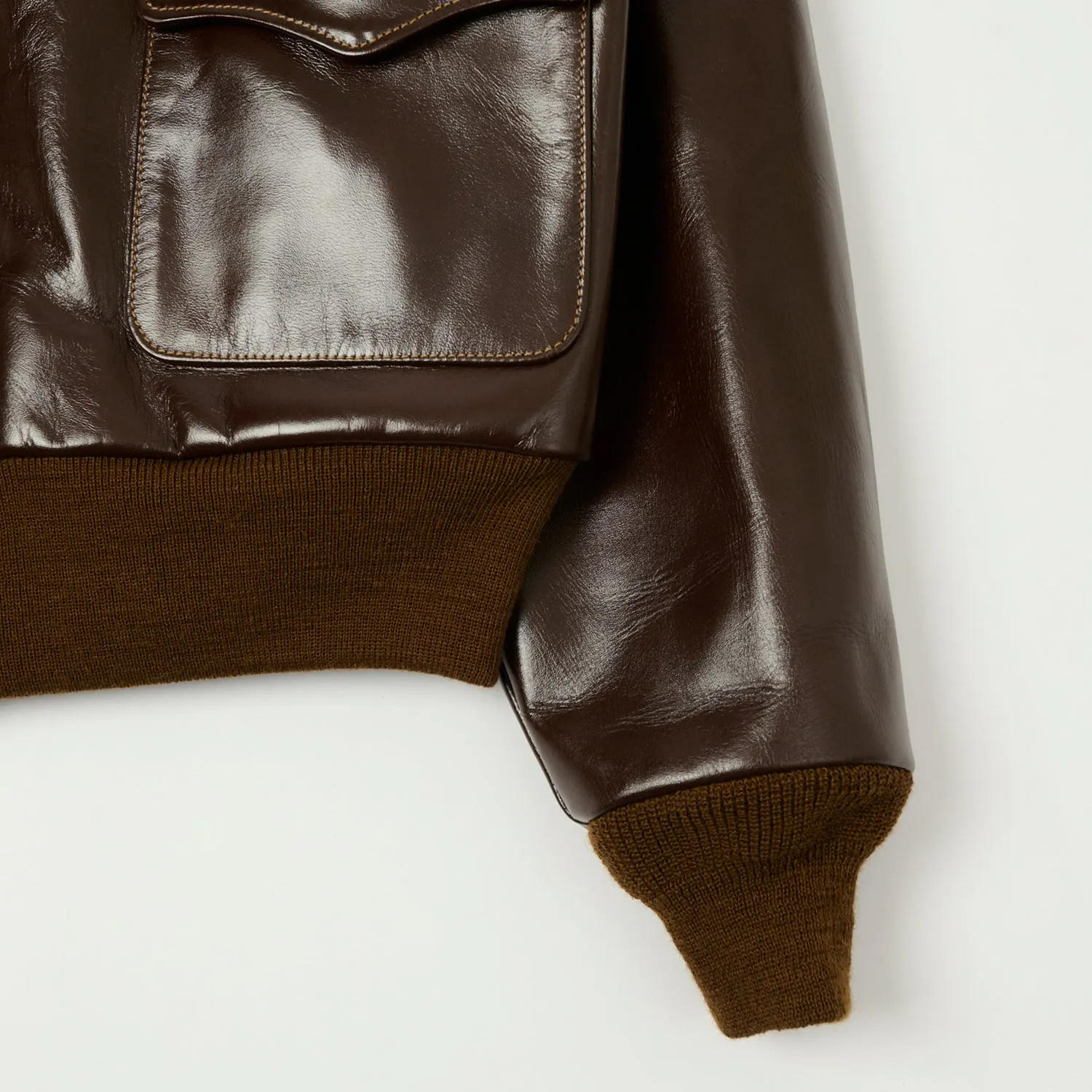 Buzz Rickson's A-2 'Rough Wear' Leather Flight Jacket - Brown sold by Son of a Stag product image thumbnail 3