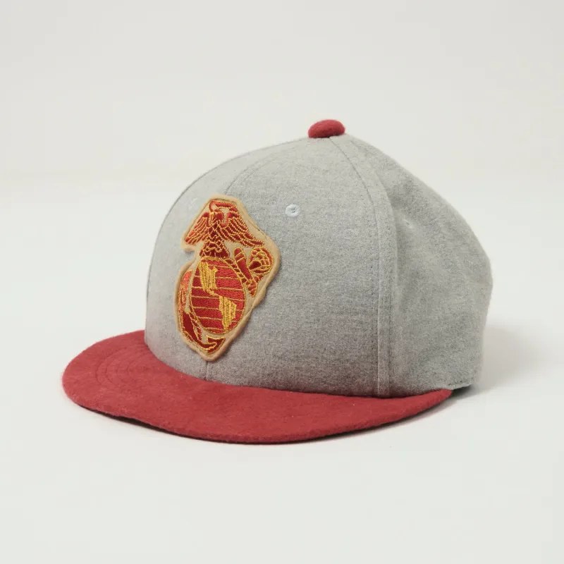 Buzz Rickson's U.S.M.C. Ball Cap - Heather Grey/Red sold by Son of a Stag