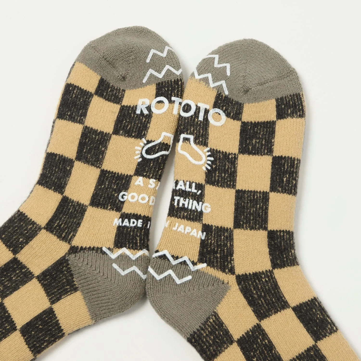RoToTo Checkerboard Pile Room Sock - Grey sold by Son of a Stag product image thumbnail 2