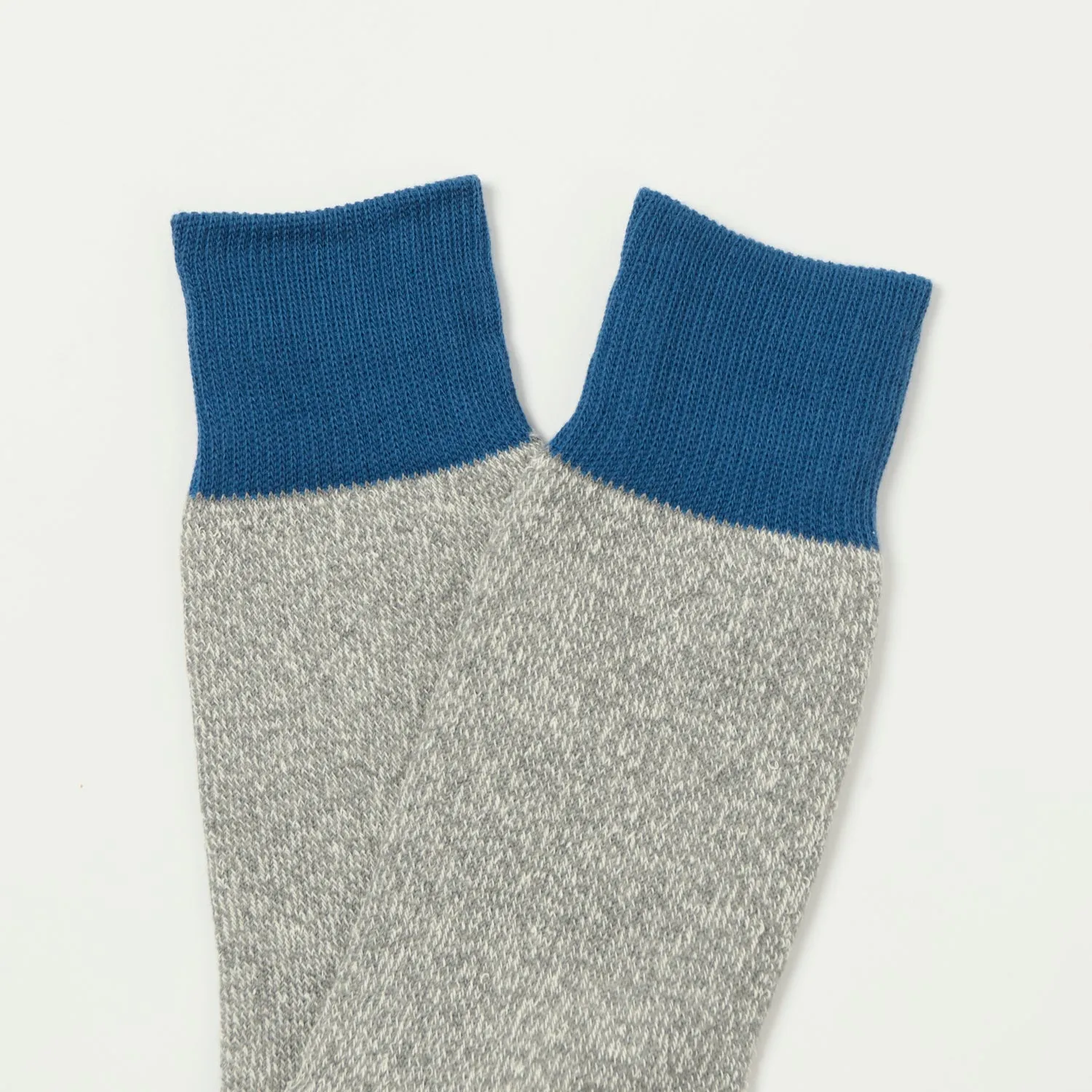 RoToTo Silk & Cotton Double Face Crew Sock - Blue/Grey sold by Son of a Stag product image thumbnail 2