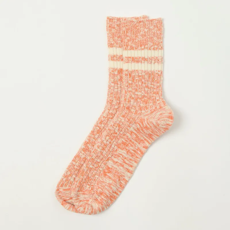 RoToTo Organic Cotton Slub Stripe Sock - Orange sold by Son of a Stag