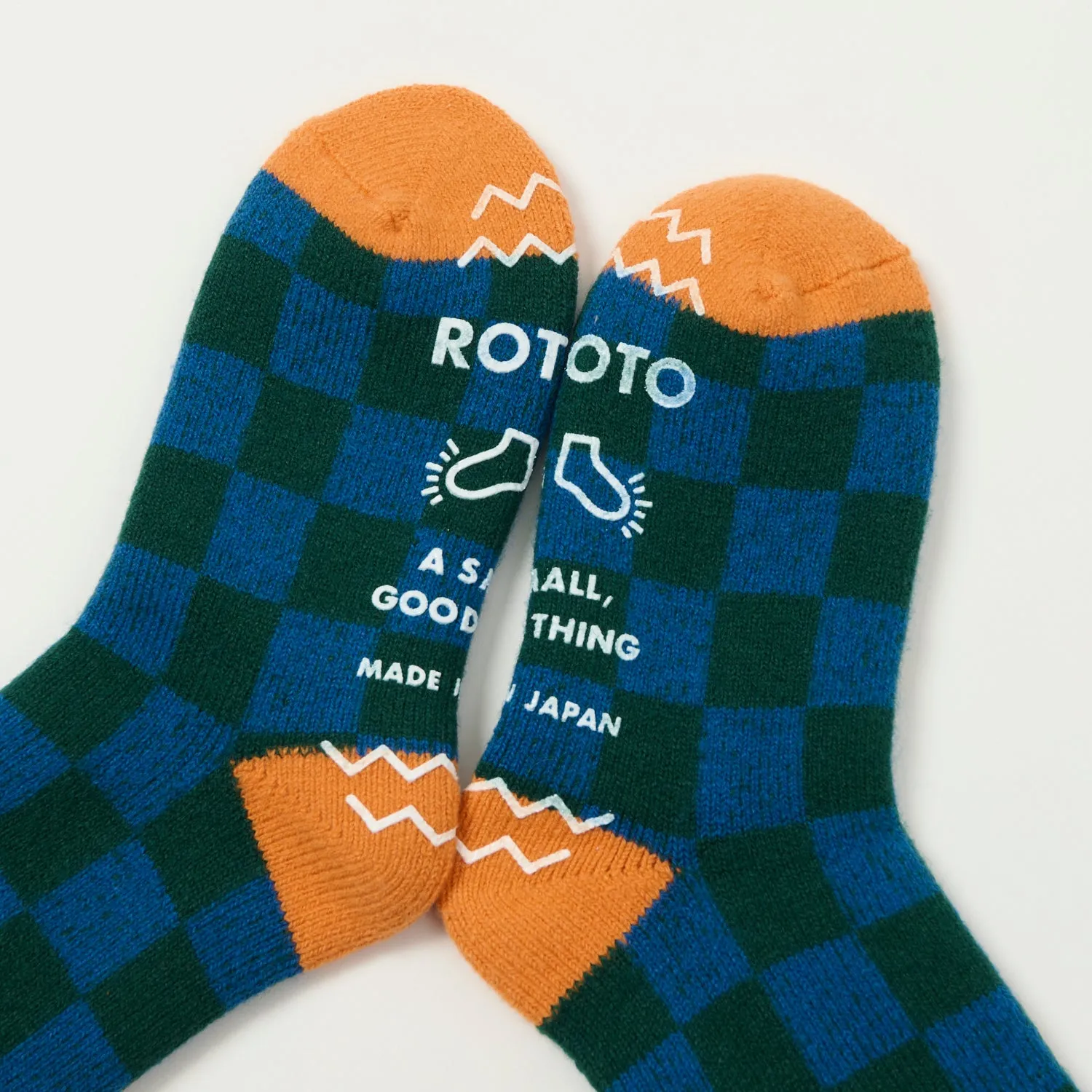 RoToTo Checkerboard Pile Room Sock - Charcoal/Light Orange sold by Son of a Stag product image thumbnail 2