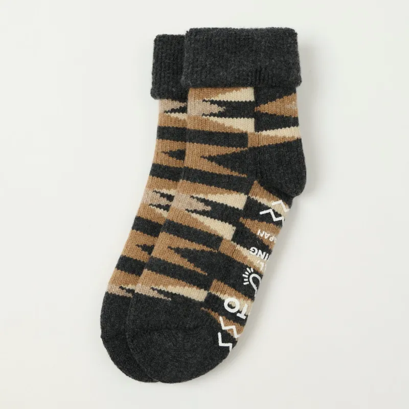 RoToTo Merino Lambs Wool 'Native' Room Sock - Charcoal sold by Son of a Stag