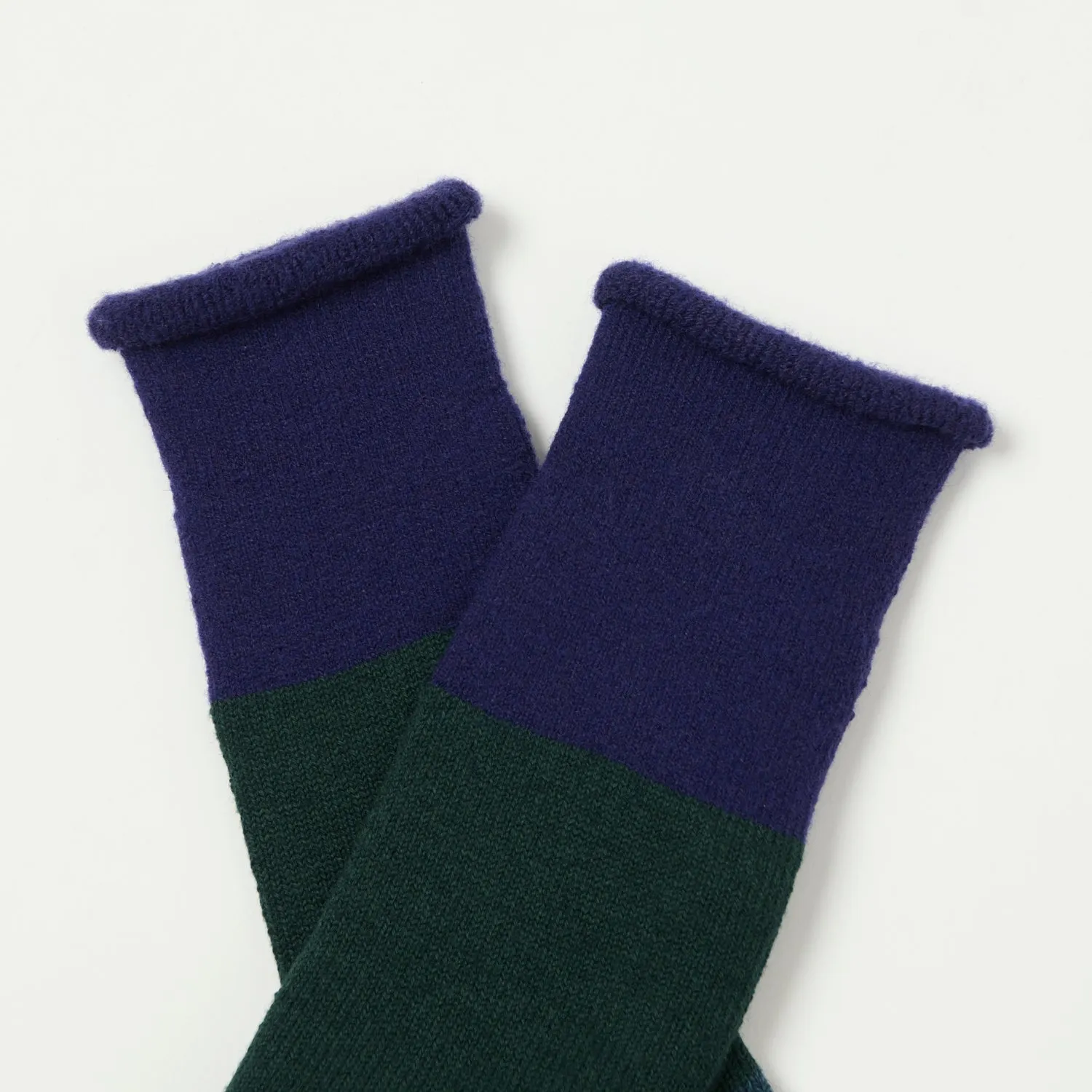 RoToTo Chunky Pile Boot Sock - Dark Purple/Dark Green sold by Son of a Stag product image thumbnail 2