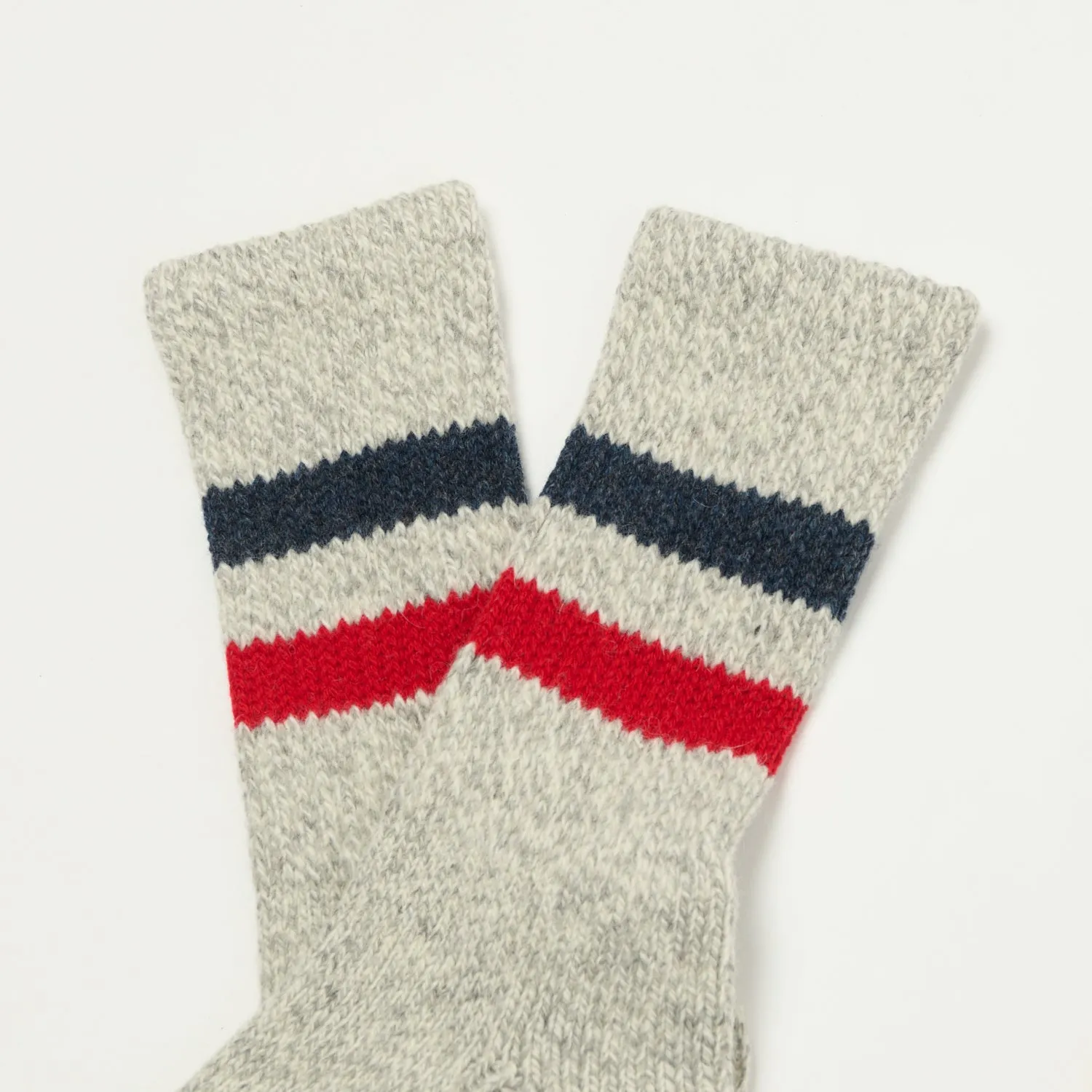 RoToTo Retro Winter Outdoor Sock - Grey/Dark Blue/Red sold by Son of a Stag product image thumbnail 2