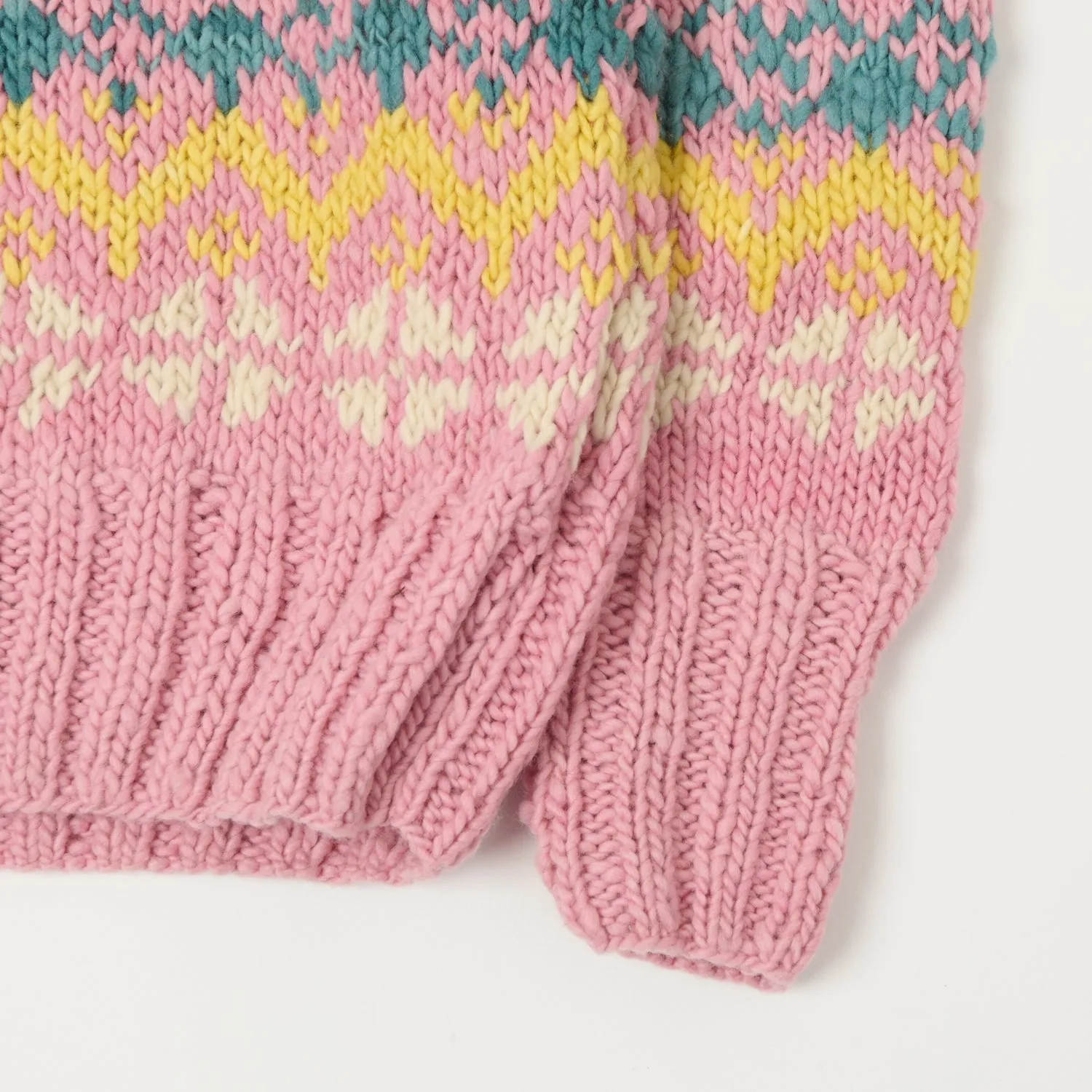 Chamula Merino Wool 'Fair Isle #8' Jumper- Light Pink sold by Son of a Stag product image thumbnail 3