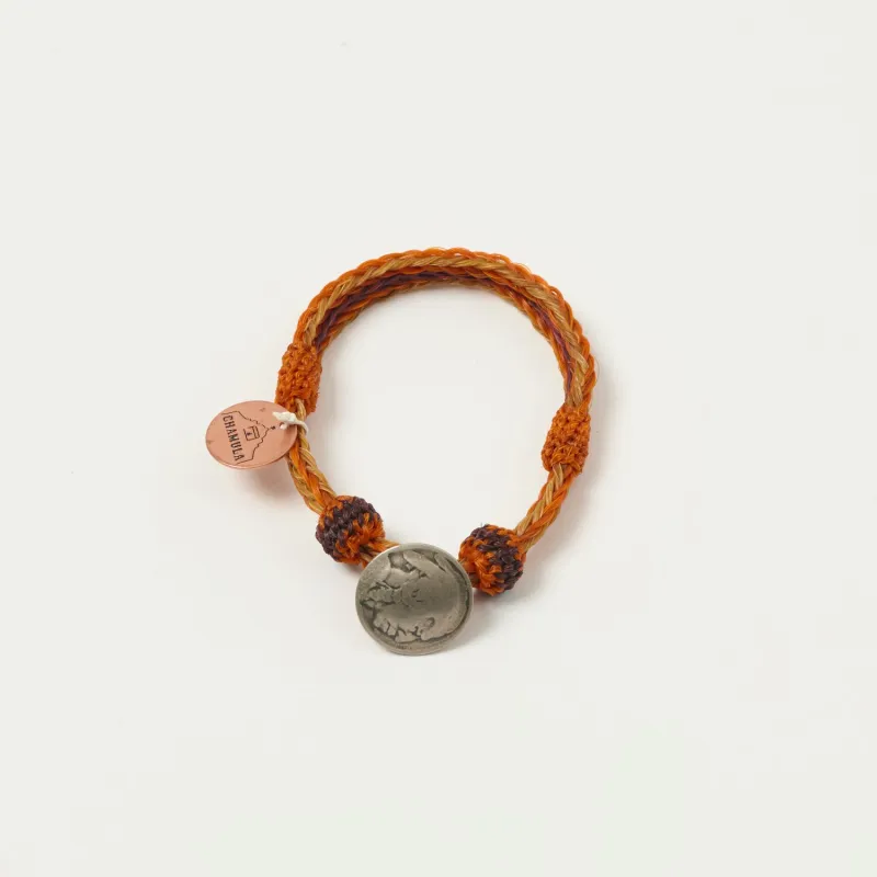 Chamula Horsehair Concho Bracelet - Orange/Brown sold by Son of a Stag