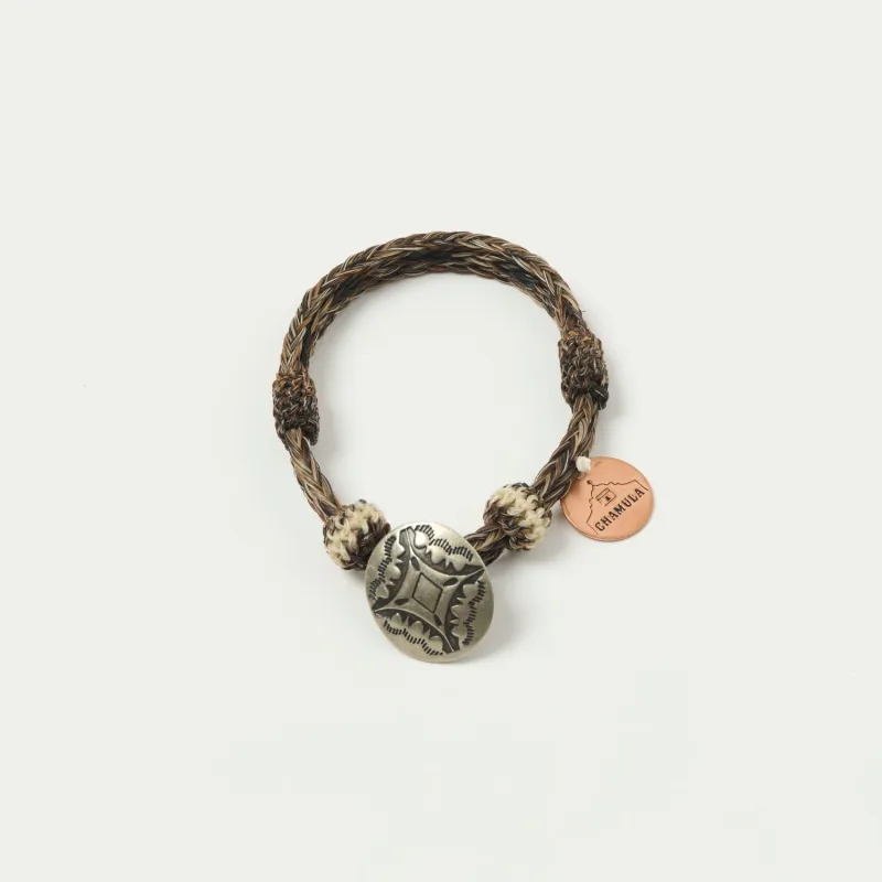 Chamula Horsehair Concho Bracelet - Nature/Black/Nature sold by Son of a Stag