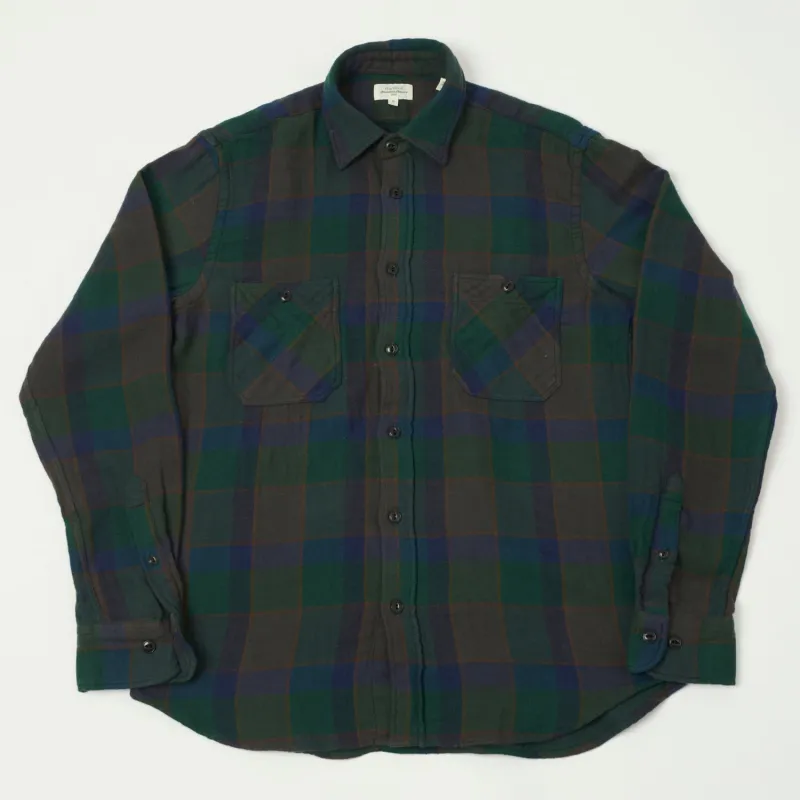 Hartford Buffalo Check Flannel Shirt - Green sold by Son of a Stag
