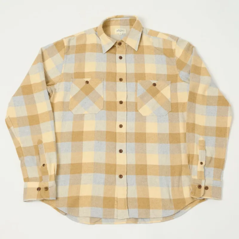 Hartford Buffalo Check Flannel Shirt - Yellow/Grey sold by Son of a Stag