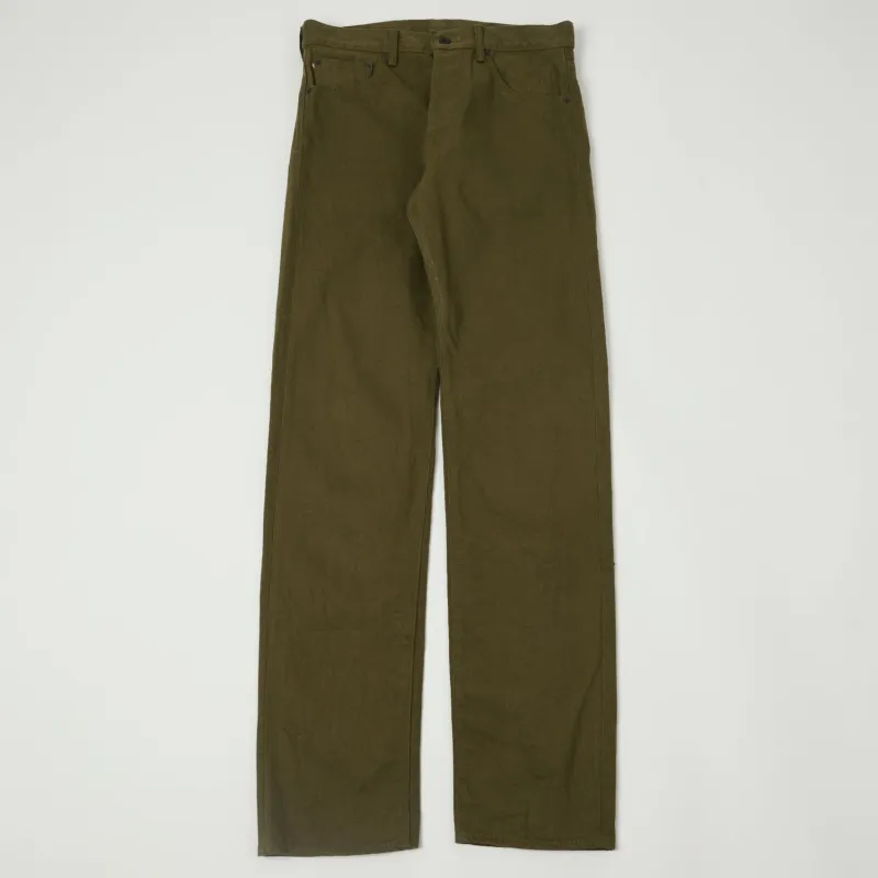 ONI Denim 246-OLOL 'Warp and Weft' 12oz Relaxed Tapered Jean - Olive One Wash sold by Son of a Stag