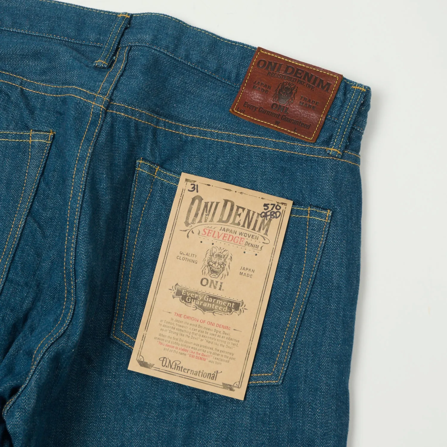 ONI Denim 570-OFBD 13.7oz Regular Straight Jean - One Wash sold by Son of a Stag product image thumbnail 2