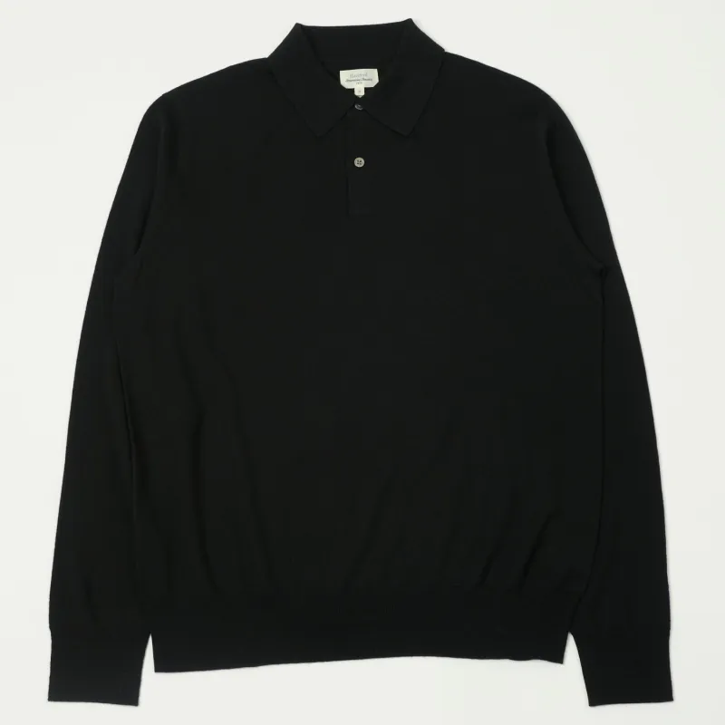 Hartford Merino Wool Polo Shirt - Black sold by Son of a Stag