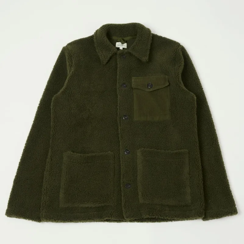Hartford 'Sherpa' Utility Fleece Jacket - Army sold by Son of a Stag