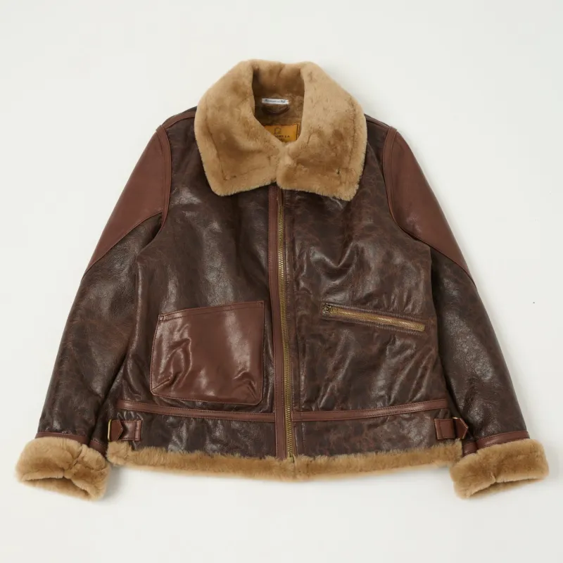 Shangri-La Heritage 'Aviatore' B-3 Shearling Flight Jacket - Brown sold by Son of a Stag